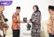 Pj Bupati Muba Drs H Apriyadi MSi menerima jajaran Universitas Islam Negeri (UIN) Raden Fatah Palembang, di Ruang Audiensi Bupati Muba, Jumat (31/3/2023). Foto : viralsumsel.com/dev