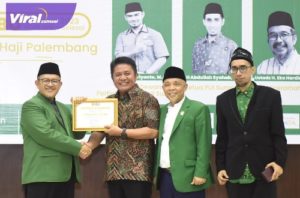 Gubernur Sumsel H Herman Deru saat Pelantikan DPW PUI Sumsel Periode 2023-2027 di Gedung Asrama Haji Palembang, Rabu (22/3/2023) siang. Foto : viralsumsel.com/win