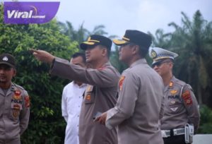 Kapolres OKI, AKBP Dili Yanto, SIK, SH, MH memantau kesiapan arus mudik tahun 2023, Senin (3/4/2023). Foto : viralsumsel.com/firman