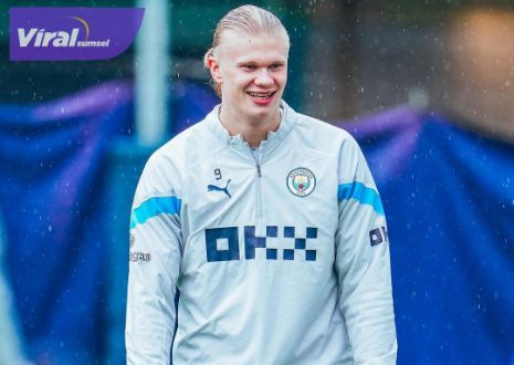 Penyerang Manchester City Erling Braut Haaland siap hadapi Leicester City. Foto : ig mancity