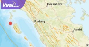 Gempa bumi di Kepulauan Mentawai Sumbar potensi tsunami. Foto : bmkg