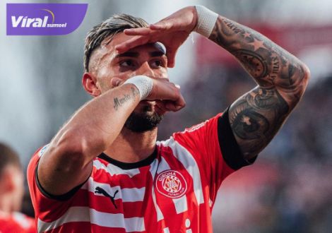 Valentín Mariano Jose Castellanos bomber Girona selebrasi usai cetak quattrick ke gawang Real Madrid. Foto : iggirona