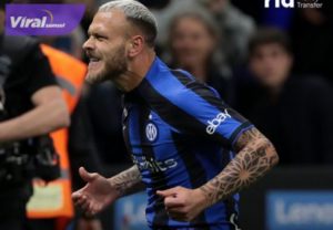 Pemain sayap kiri Inter Milan, Federico Dimarco selebrasi usai cetak gol ke gawang Juventus. Foto : iginter