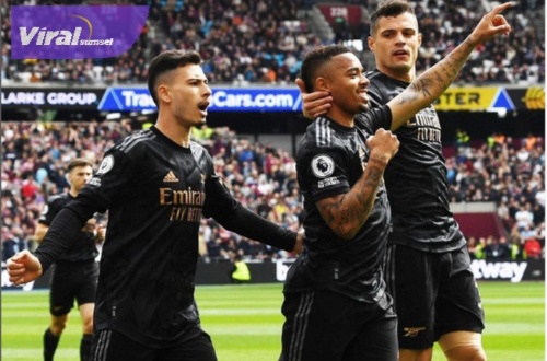Penyerang Arsenal Gabriel Jesus selebrasi usai cetak gol ke gawang West Ham United FC di ajang Liga Inggris. Foto : igarsenal Penyerang Arsenal Gabriel Jesus selebrasi usai cetak gol ke gawang West Ham United FC di ajang Liga Inggris. Foto : igarsenal
