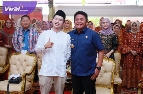 Gubernur Sumsel H. Herman Deru menghadiri acara Halal Bi Halal bersama Dharma Wanita Persatuan (DWP) dan TP. PKK Provinsi Sumsel, di Griya Agung Kamis (27/4/2023) pagi. Foto : viralsumsel.com/nto