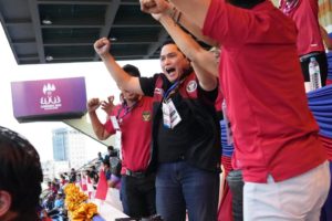 Ketua Umum PSSI Erick Thohir saat menyaksikan langsung kemenangan Indonesia atas Vietnam di semifinal SEA Games. Foto : pssi