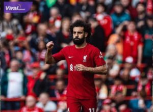 Penyerang andalan Liverpool asal Mesir, Mohamed Salah selebrasi usai cetak gol ke gawang Tottenham Hotspur. Foto : igliverpool