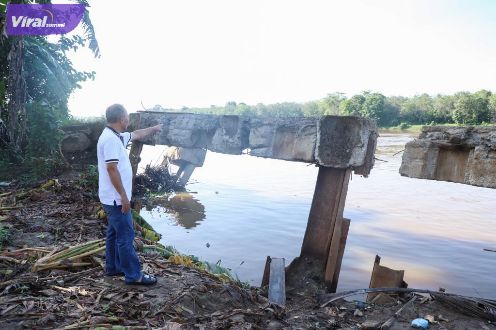 Tembok Penahan Jalan di Bailangu Nyaris Roboh, Pj Bupati Apriyadi Surati BBWS VIII. Foto : viralsumsel.com/dev