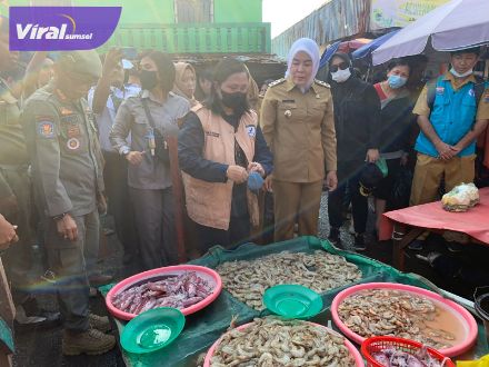 Fitrianti Agustinda Wakil Walikota Palembang Sidak Pasar 26 Ilir Bersama BBPOM. Foto : viralsumsel.com/nto