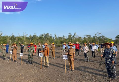 Kolaborasi Multisektoral untuk Rehabilitasi Mangrove Dalam Rangka Mitigasi Perubahan Iklim. Foto : viralsumsel.com/fir