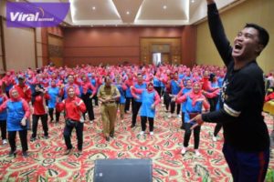 Harnojoyo saat Buka Jambore PKK Kota Palembang, , Selasa ( 23/5/2023) pagi. Foto : viralsumsel.com/nto