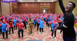 Harnojoyo saat Buka Jambore PKK Kota Palembang, , Selasa ( 23/5/2023) pagi. Foto : viralsumsel.com/nto