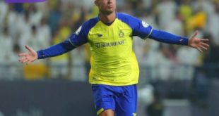 Penyerang Al Nassr Cristiano Ronaldo selebrasi usai Cetak Gol. Foto : igcr-7