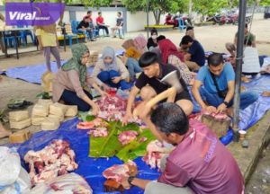 Dinkominfo Kabupaten Musi Banyuasin berkurban dua ekor sapi dalam perayaan hari Raya Idul Adha 1444 Hijriah. Foto : viralsumsel.com/dev