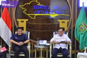 Gubernur Sumsel H Herman Deru saat menerima audiensi rombongan IFAD di Kantor Gubernur, Selasa (11/7/2023). Foto : viralsumsel.com/win