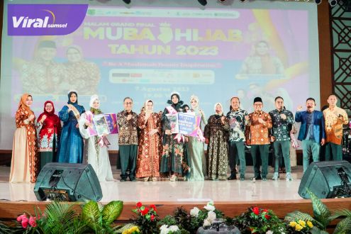 Pj Bupati Muba Jadi Saksi Pemilihan Miss Hijab Pertama di Sumsel, Diva Nada Fransiska Juara. Foto : viralsumsel.com/dev