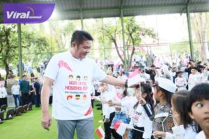 Peringatan Hari Anak Nasional (HAN) Provinsi Sumsel tahun 2023 yang dipusatkan di Lapangan Futsal Griya Agung, Minggu (30/7/2023) sore. Foto : viralsumsel.com/win