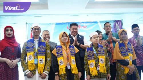 Bandara Sultan Mahmud Badaruddin (SMB) 2 Palembang membuka rute penerbangan internasional tujuan Palembang-Madinah, Rabu (8/8) pagi. Foto : viralsumsel.com/win