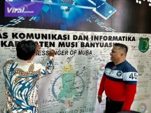 Siap Sukseskan Pemilu 2024, Dinkominfo Muba Bersinergi dengan KPU Muba untuk Sosialisasi. Foto : viralsumsel.com/dev