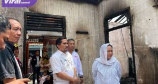 Lucianty Bantu Korban Kebakaran di Gang Bedeng Palembang. Foto : ist