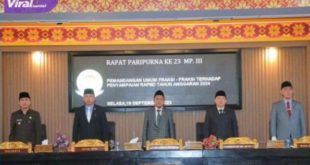 PJ Walikota Palembang dan Seluruh Pimpinan DPRD Kota Palembang Ikuti Rapat Paripurna DPRD Kota Palembang