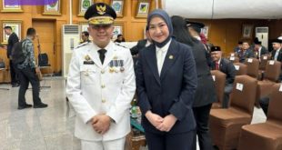 Penjabat (Pj) Gubernur Sumatera Selatan (Sumsel) Dr Drs Agus Fatoni Msi bersama Anggota DPD RI dari Sumsel Amaliah Sobli. Foto : ist