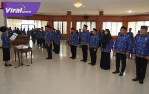 KORPRI Kabupaten OKI periode 2023-2028 yang diketuai oleh Ir. Asmar Wijaya, M.Si resmi dikukuhkan, Jumat (29/7/2023). Foto : viralsumsel.com/fir