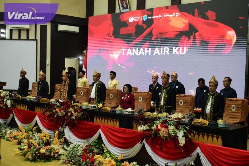 a rapat Paripurna Istimewa DPRD OKI dalam rangka peringatan hari jadi ke 78 Kabupaten OKI. Foto : viralsumsel.com/fir