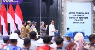 Presiden Joko Widodo didampingi Pj Gubernur Sumsel meresmikan SPALDT di Sei Selayur, Kecamatan Kalidoni, Palembang, Sumatera Selatan, Kamis (26/10/2023). Foto : viralsumsel.com/win