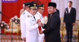 Gubernur Sumsel H. Herman Deru secara resmi melantik tujuh Penjabat (Pj) Bupati dan Walikota yang akan meneruskan kepemimpinan di sejumlah Kabupaten dan Kota di Sumsel. Foto : viralsumsel.com/win