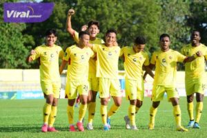 Para pemain Sriwijaya FC selebrasi usai cetak gol ke gawang Sada Sumut FC. Foto : mo sfc
