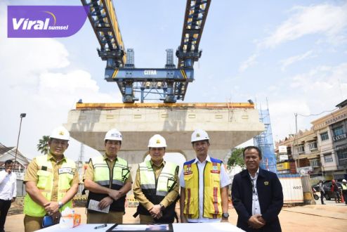 Pj Gubernur Agus Fatoni Tinjau Pengerjaan Pembangunan Fly Over Sekip Ujung Palembang. Foto : viralsumsel.com/win