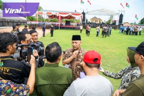 Pj Bupati Muba H Apriyadi Cek Kesiapan Lapangan, Tabliq Akbar Bersama H Rhoma Irama. Foto : viralsumsel.com/dev