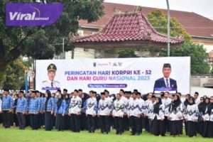 HUT Korps Pegawai Republik Indonesia ke-52 sekaligus Hari Guru Nasional tahun 2023. Foto : viralsumsel.com/fir