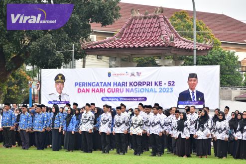 HUT Korps Pegawai Republik Indonesia ke-52 sekaligus Hari Guru Nasional tahun 2023. Foto : viralsumsel.com/fir