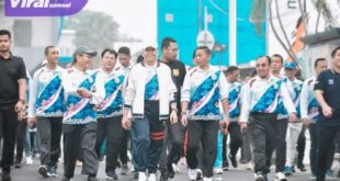 Pj Gubernur Agus Fatoni Lepas Ribuan Peserta Jalan Sehat HUT KORPRI. Foto : viralsumsel.com/win