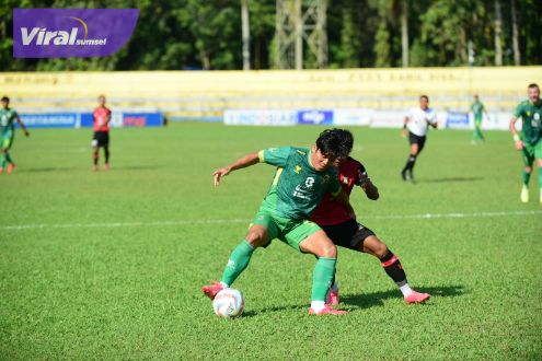 Pertandingan SADA Sumut FC vs Sriwijaya FC. Foto : mo sfc