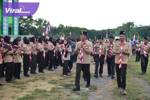 772 Peserta Ikuti Jambore Pramuka Ranting Lempuing. Foto : viralsumsel.com/zep