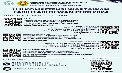 Formulir bagi para calon peserta UKW di lima provinsi yang akan dilaksanakan oleh Lembaga Uji Kompetensi Wartawan (LUKW) UPN Veteran Yogyakarta. Foto: LUKW UPN Veteran Yogyakarta
