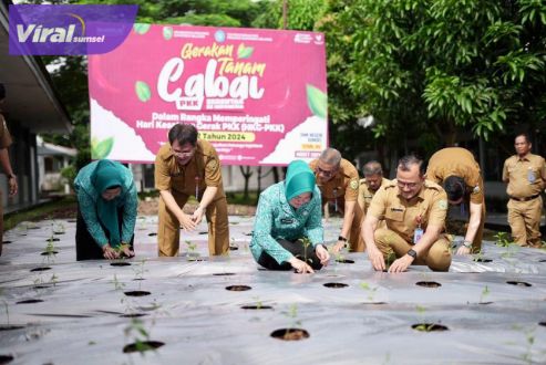 TP PKK Sumsel Dukung Gerakan Tanam Cabai Serentak se-Indonesia. Foto : viralsumsel.com/win