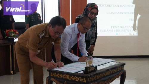 Pemkab dan Kejari OKI Sepakati Kerjasama Bidang Datun. Foto : viralsumsel.com/zep