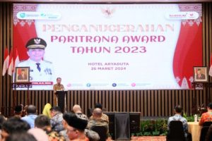 Pj Gubernur Agus Fatoni Canangkan Gerakan Perlindungan Pekerja Rentan Serentak se-Sumsel. Foto : viralsumsel.com/win