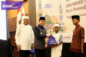 Pj Gubernur Sumsel Agus Fatoni dalam kegiatan Safari Ramadhan 1445 H/2024 M dengan SKK Migas - KKKS Wilayah Sumatera Selatan. Foto : viralsumsel.com/win