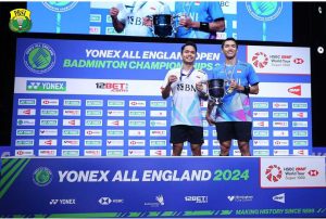 Jonatan Christie berhasil mengalahkan rekan senegaranya, Anthony Sinisuka Ginting, rubber game 21-15, 21-14. Foto : pbsi