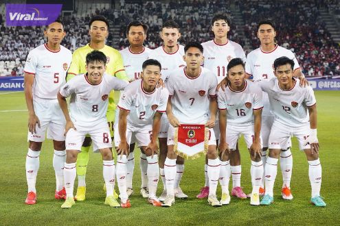 Starting eleven Timnas Indonesia U-23 di ajang Piala Asia U-23 2024 Qatar. Foto : viralsumsel.com/pssi