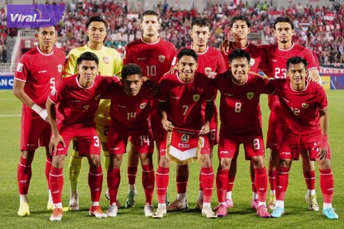 Starting eleven Timnas Indonesia U-23 vs Jordania U-23 pada laga Piala Asia U-23 2024 Qatar. Foto : pssi
