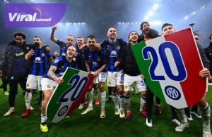 Para pemain Inter Milan selebrasi Juara Serie A 2023/2024. Foto : iginter