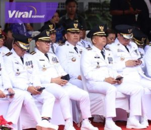Pj Bupati Muba H Sandi Fahlepi Hadiri Peringatan Hari Otonomi Daerah ke XXVII di Surabaya. Foto : viralsumsel.com/dev