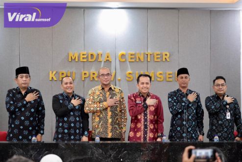 Pj Gubernur Sumsel Agus Fatoni Launching Pemilihan Gubernur dan Wakil Gubernur Sumsel Tahun 2024-2029. Foto : viralsumsel.com/win
