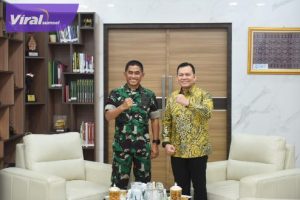 Silaturahmi dengan Pangdam II/Sriwijaya, Pj Gubernur Elen Setiadi Bahas Upaya Antisipasi dan Penanganan Karhutla di Sumsel. Foto : viralsumsel.com/win